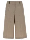 Peserico Micro Houndstooth Long Bermuda Shorts Bermuda And Short Beige In Brown