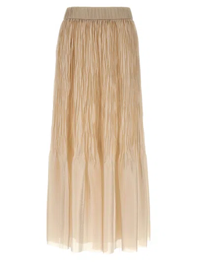 PESERICO BEIGE PLEATED SKIRT