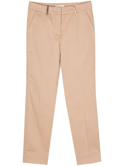 PESERICO BEIGE STRETCH-COTTON PANT