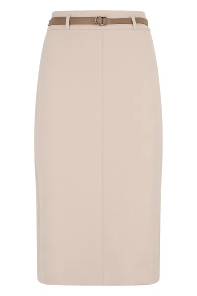 Peserico Beige Top With Brown Strap From Minimal And Elegant Design. In Neutral