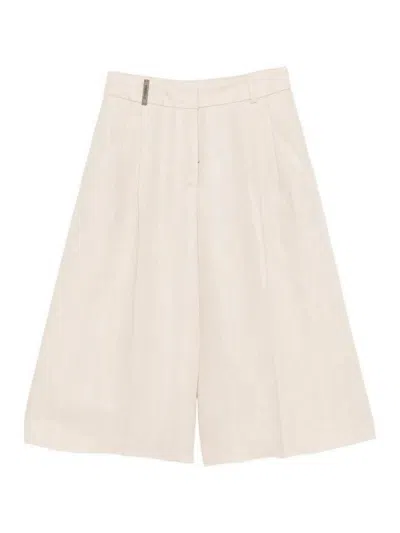 Peserico Beige Viscose Linen Pants In Pink