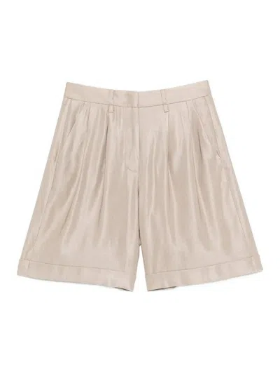 Peserico Beige Viscose Linen Pants