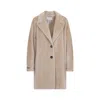Peserico Mid-length Tailored Coat In Alpaca Blend In Multi