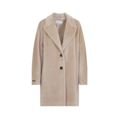 Peserico Mid-length Tailored Coat In Alpaca Blend In Multi