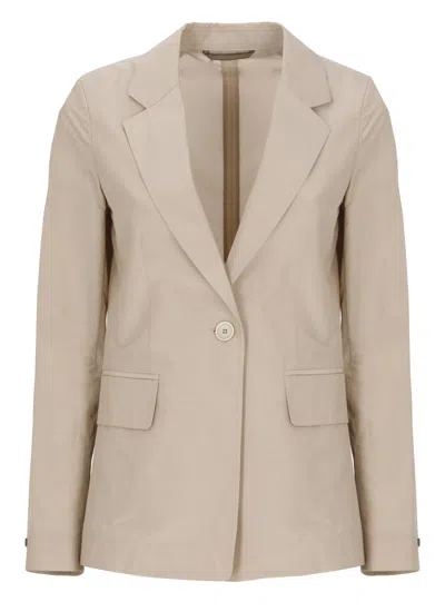 PESERICO BEIGE WOOL SINGLE BREASTED BLAZER