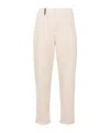 Peserico Bead-embellished Trousers In Neutral