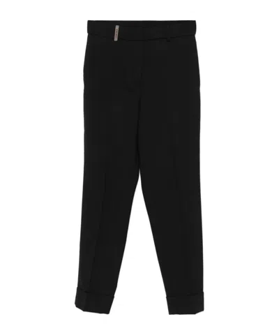 Peserico Belt Loops Slacks In Black