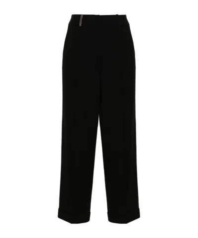 PESERICO PLEATED STRAIGHT TROUSERS