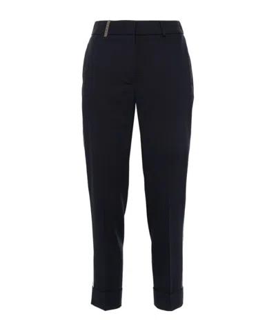 Peserico Belt Loops Slacks In Black