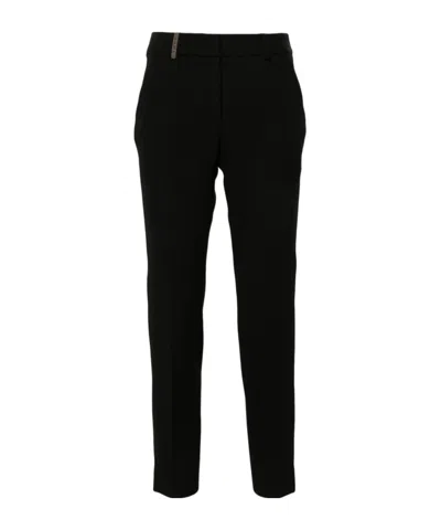 Peserico Belt Loops Slacks In Black