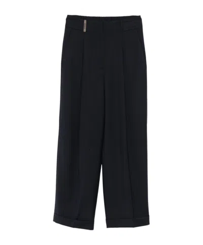 Peserico Belt Loops Slacks In Black