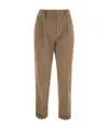 Peserico Women Garment Dyed Stretch Cotton Gabardine Trousers In Brown