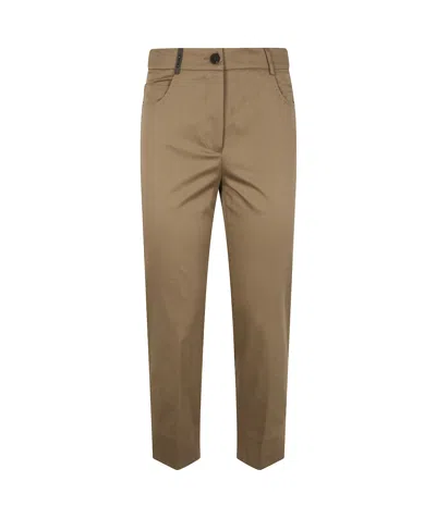 Peserico Belt Loops Slacks In Cappuccino