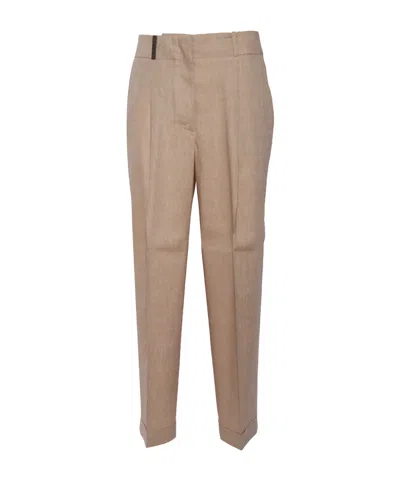 Peserico Belt Loops Slacks In Nude
