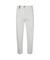 Peserico Light Cotton Satin Stretch Trousers In Purewhite