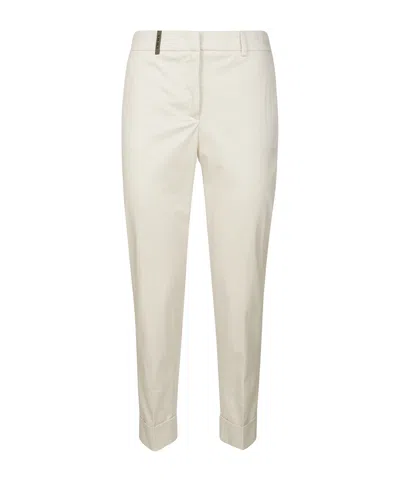Peserico Belt Loops Slacks In White