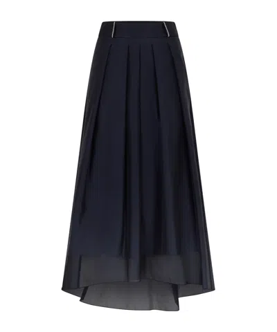 Peserico Belted A-line Skirt In Blue
