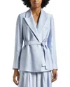 Peserico Gabardine Belted Blazer In Atmosphere