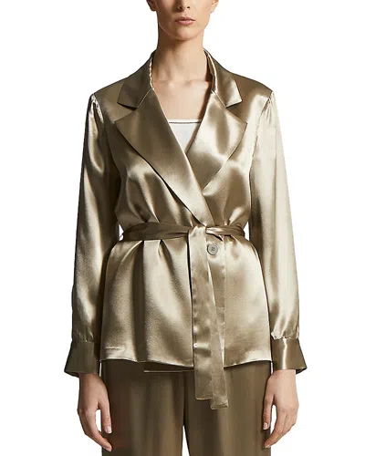 Peserico Belted Blazer In Gold