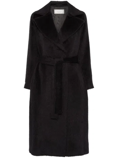 Peserico Belted Coat In Black