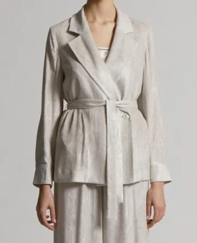 Peserico Belted Fitted  Jacket In Gray