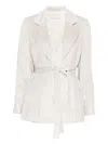 Peserico Belted Wrap-front Jacket In Neutral