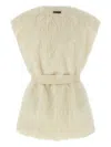 Peserico Belted Gilet In Neutral