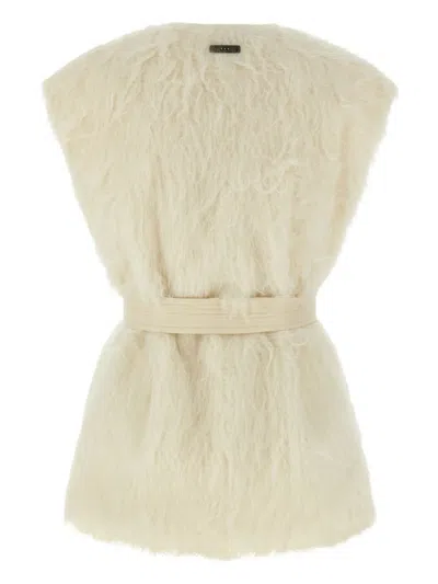 Peserico Belted Gilet In Neutral