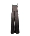 Peserico Waist Belted Wide Leg Dress With Pockets In Brown