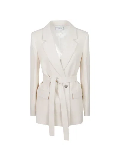 Peserico Long-sleeved Belted Blazer In White