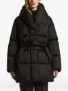 Peserico Belted Padded Coat In Black