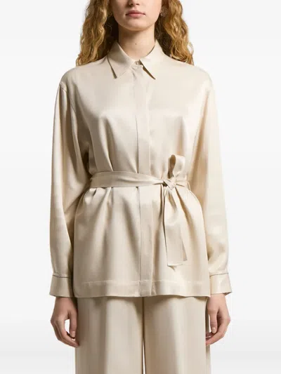 Peserico Belted Shirt In Neutral