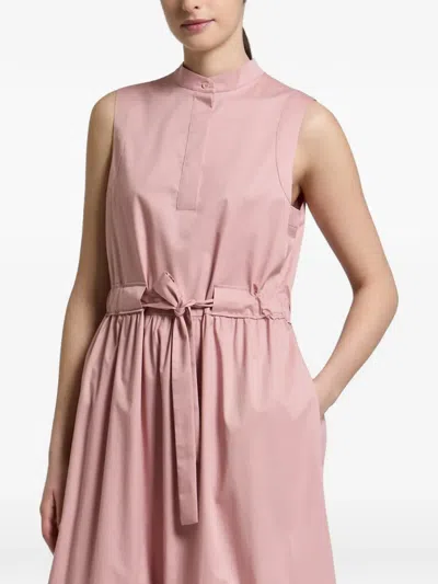 Peserico Belted Tiered Dress In Pink