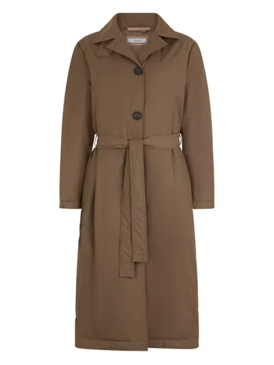 Peserico Belted Trench Coat In Brown