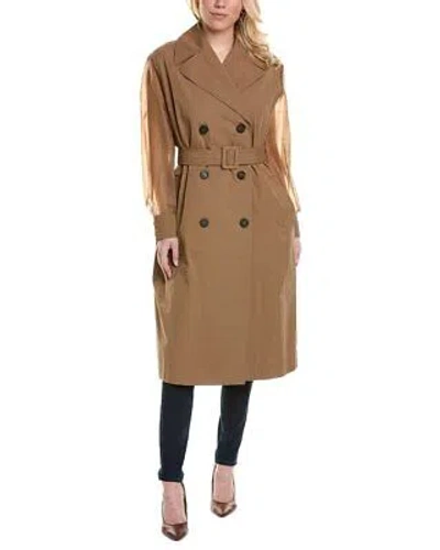 Pre-owned Peserico Belted Trench Coat Women's In Brown