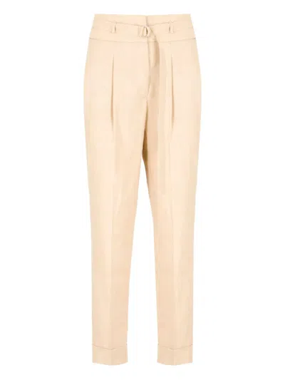 Peserico Belted Trousers In Neutral