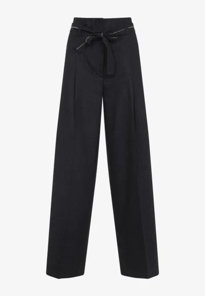 PESERICO BELTED WIDE-LEG PANTS