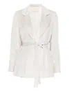 Peserico Belted Wrap-front Jacket In White