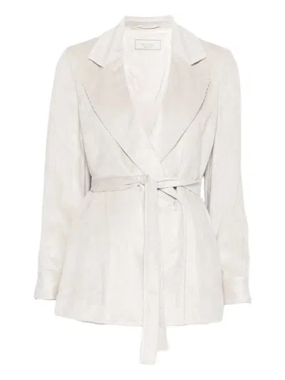 Peserico Belted Wrap-front Jacket In White