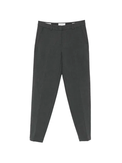 Peserico Belt-loop Cropped Trousers In Black