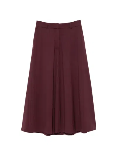 Peserico Belt-loops Midi A-line Skirt In Purple