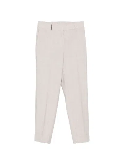 Peserico Belt-loops Trousers In Animal Print