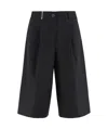 Peserico Virgin Wool Blend Bermuda-shorts In Black