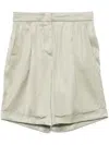 Peserico Tailored Bermuda Shorts With Satin Finish In Green