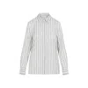 Peserico Striped Long Sleeve Shirt With Cuffed Sleeves In White