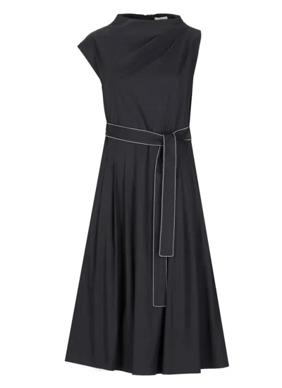 Peserico Cotton And Viscose Dress In Black