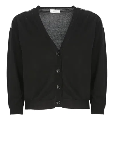PESERICO PESERICO BLACK COTTON CARDIGAN