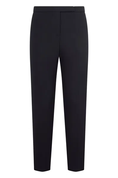 Peserico Black Pants With A Minimal And Classic Cut. In Blue