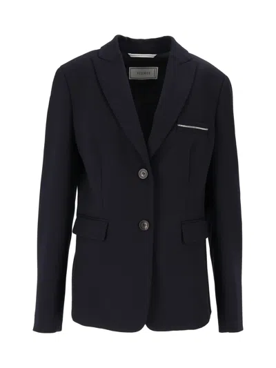 Peserico Black Tailored Classic Lapel Blazer
