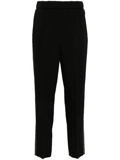 PESERICO BLACK TAPERED TROUSERS